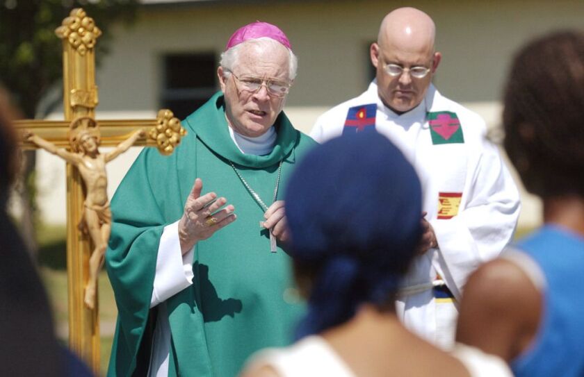 Edward Slattery, former bishop of the Diocese of Tulsa, reassigned Pastor Kenneth Lewis to active ministry after he completed treatment amid several allegations of improper behavior with young boys. | AP Photo