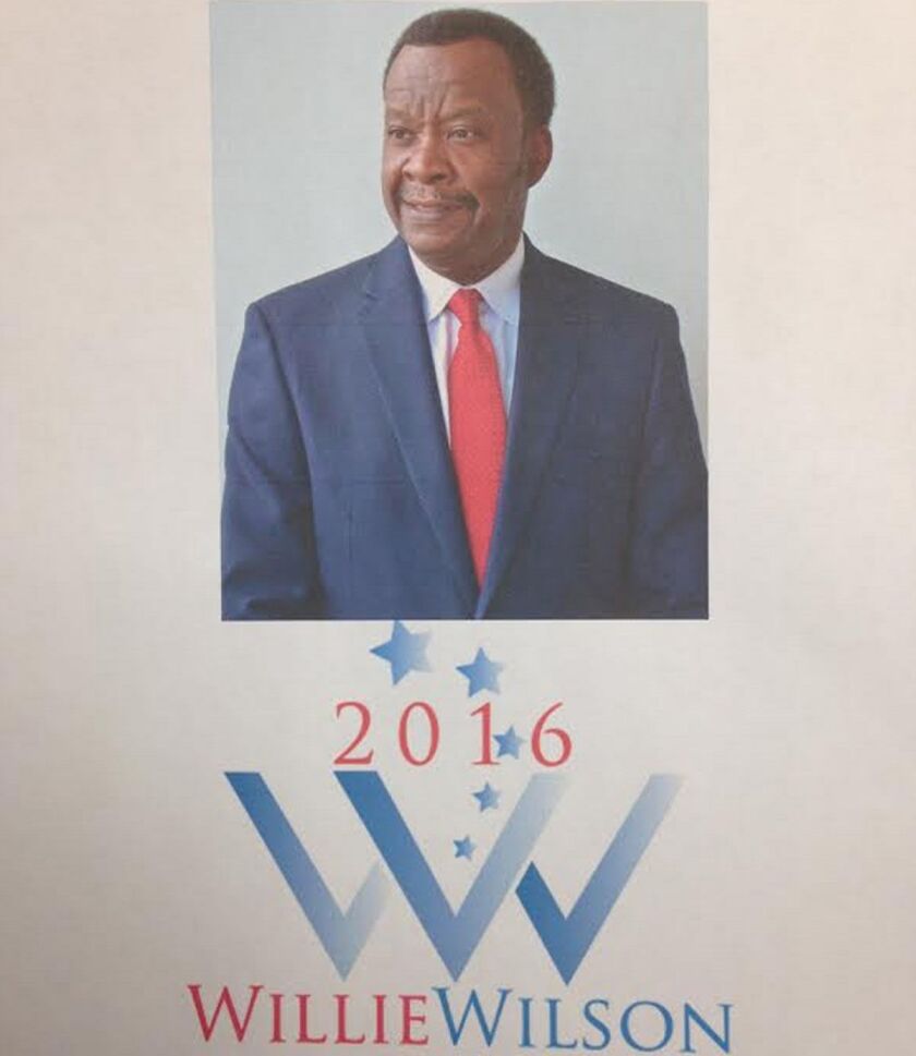 <small><strong>Willie Wilson’s campaign prepared announcements to hand out before he declared his presidential candidacy on Monday. | Mitch Dudek/Sun-Times</strong></small>