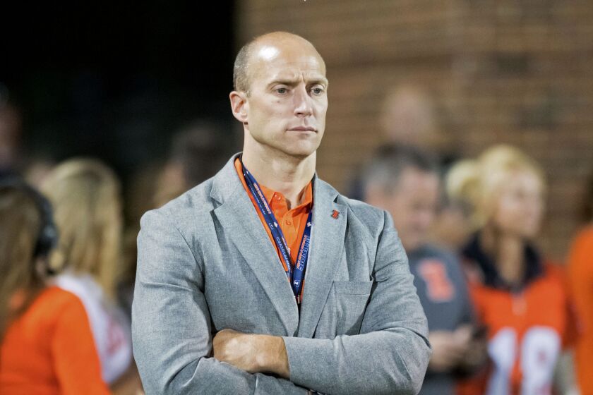University of Illinois athletic director Josh Whitman, pictured at Memorial Stadium in Champaign in 2017.