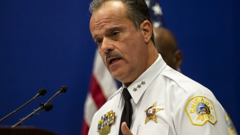 Chicago Police First Deputy Supt. Anthony Riccio speaks at a Sept. 23 press conference at CPD headquarters.
