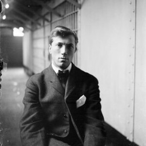 Portrait of Gustave Marx, one of the Car Barn Bandits, wearing a suit taken Dec. 7, 1903.