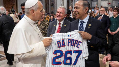 U.S. Rep. Raja Krishnamoorthi, D-Ill., gave Pope Leo a Cubs jersey during a Vatican visit Aug. 12.