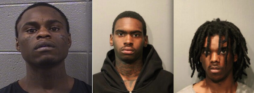 From left: Doniel Harris, 19; Jeremy Ellis, 19; and Devon Swan, 26 | Chicago Police