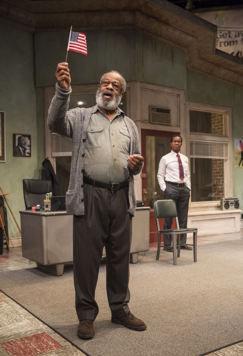 Alfred H. Wilson (left) and Allen Gilmore star in “Radio Golf,” the final play by August Wilson, now playing at Court Theatre. | Michael Brosilow