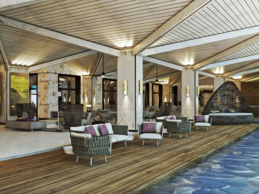 The lobby of the Royal Blue Waters in Jamaica. | COURTESY ROYAL BLUE WATERS