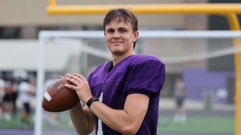 Downers Grove North's Owen Lansu during a preseason practice.