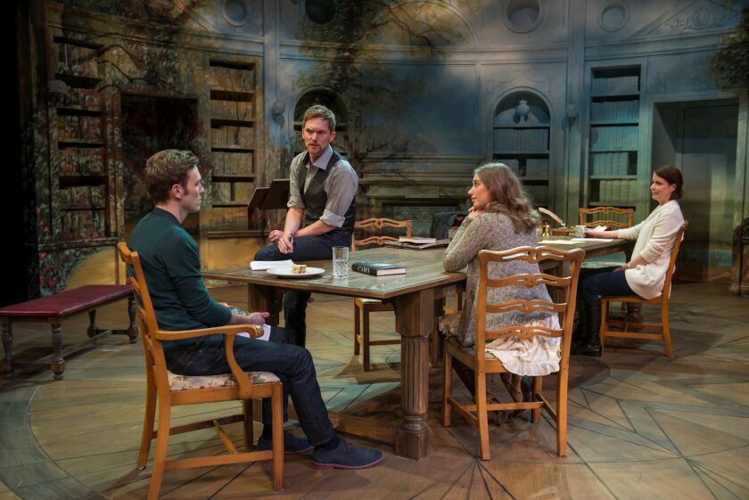 Christopher Sheard (from left), Scott Parkinson, Callie Johnson and Kate Fry in “Arcadia,” at writers Theatre, Glencoe. (Photo: Michael Brosilow)