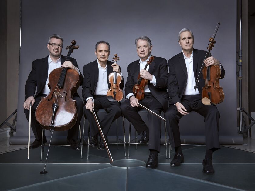 The Emerson String Quartet — Paul Watkins (cello), Eugene Drucker (violin), Philip Setzer (violin) and Larry Dutton (viola).