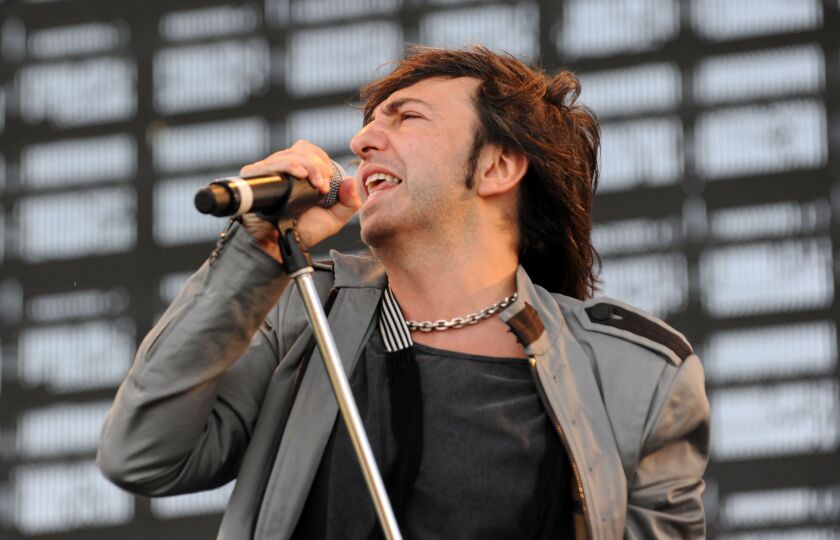 Singer Adrian Dargelos of Babasonicos performs during day 3 of the Coachella Valley Music & Art Festival 2010. Dargelos and the rest of Babasonicos are on the bill Friday night at Ruido Fest.