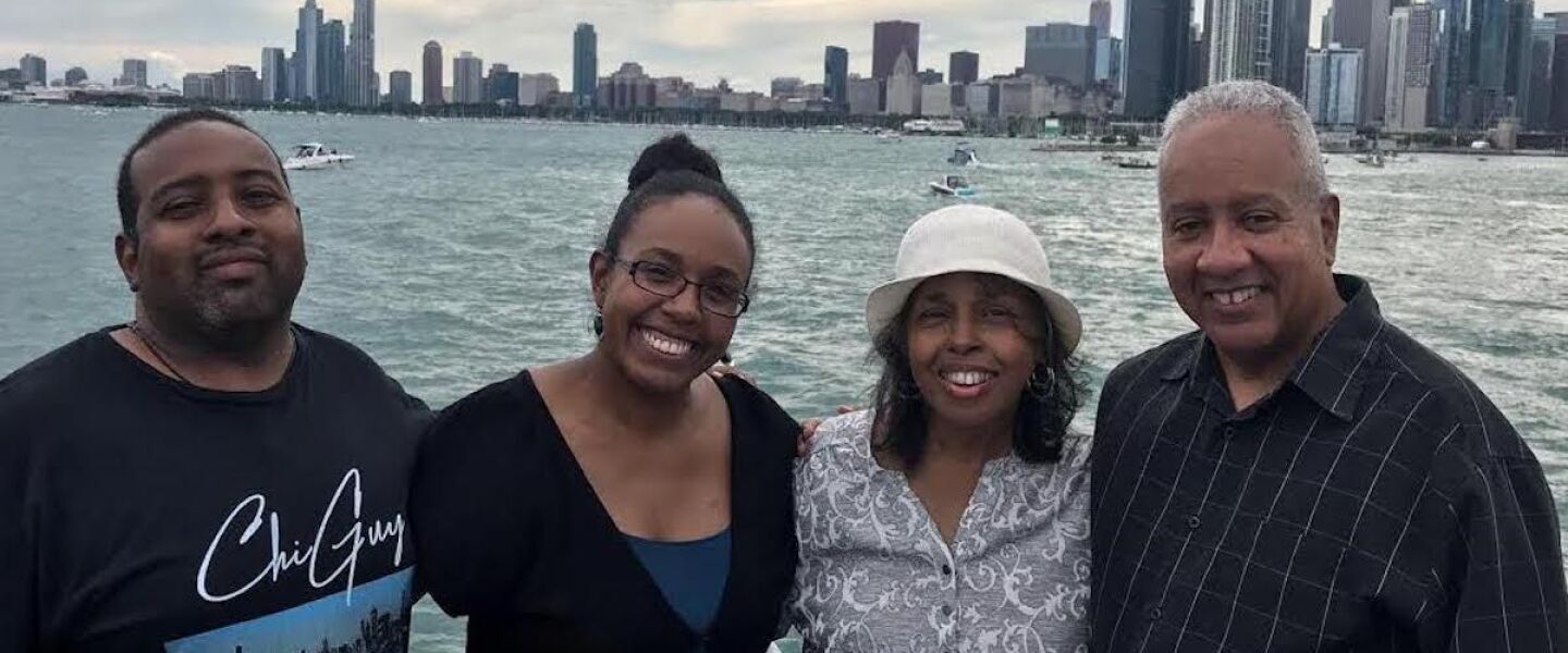 Alice Clark Brown (in hat) with (from left) her son Geoffrey, daughter Christina and Geoff Brown, her husband of 44 years.
