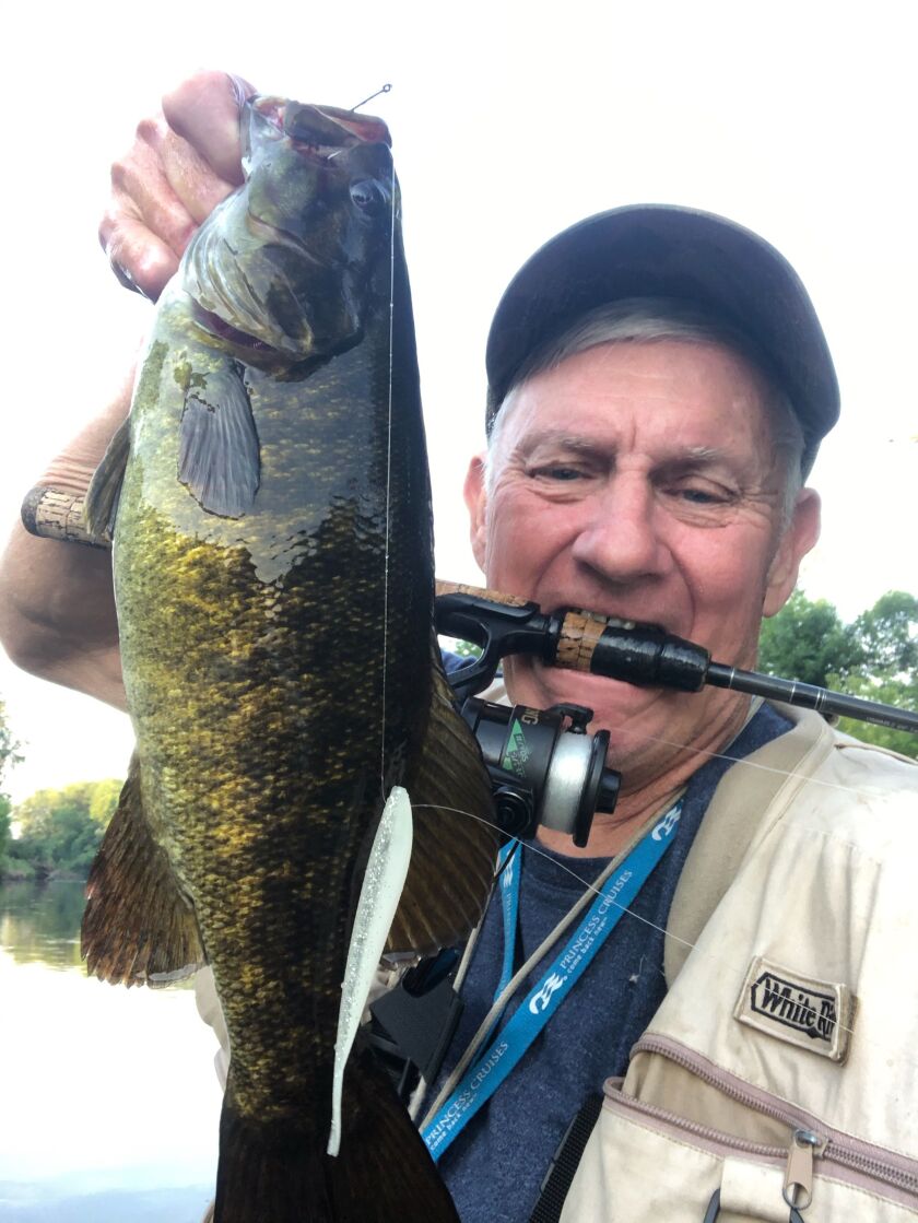 George Peters with a Kankakee River smallmouth bass. Provided photo