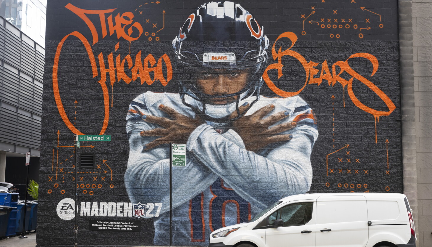 Loop Words Transports Chicago murals: Caleb Williams' pose from the Madden NFL 27 cover gives ...