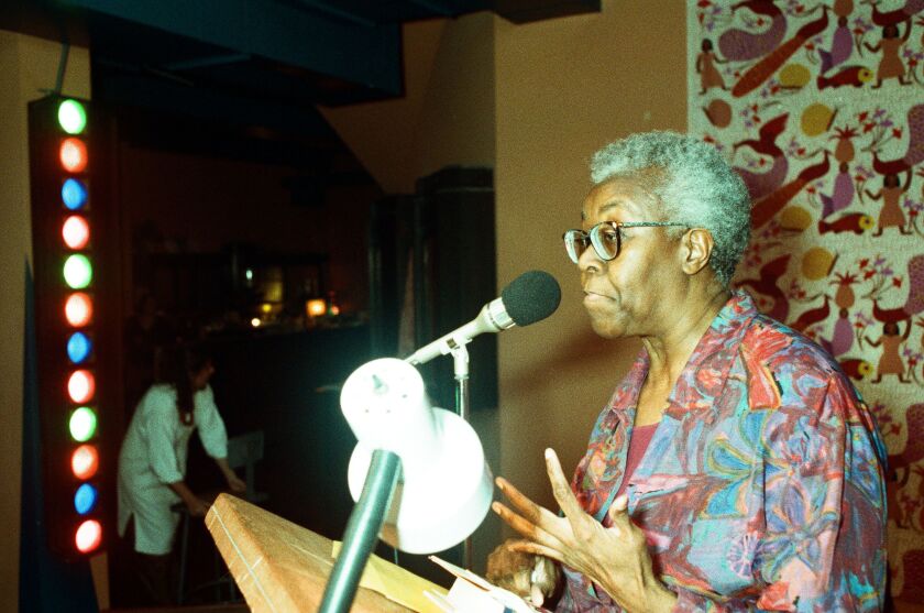 Pictured is a poetry reading by Gwendolyn Brooks in 1991. Sun-Times File Photo.