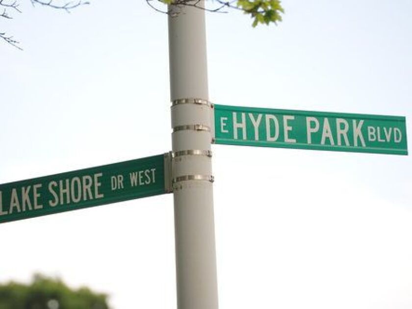 Street signs in Hyde Park. | Victor Hilitski/For the Sun-Times