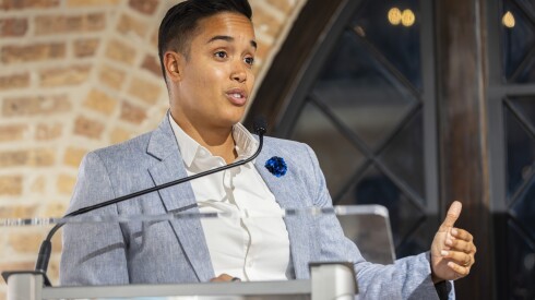 Ald. Jessie Fuentes (26th) speaks during a training with cultural leaders on responding to immigration enforcement at the National Museum of Puerto Rican Arts and Culture.