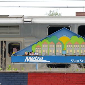 Metra train passing at Hyde Park neighborhood, Chicago. | Victor Hilitski/For the Sun-Times
