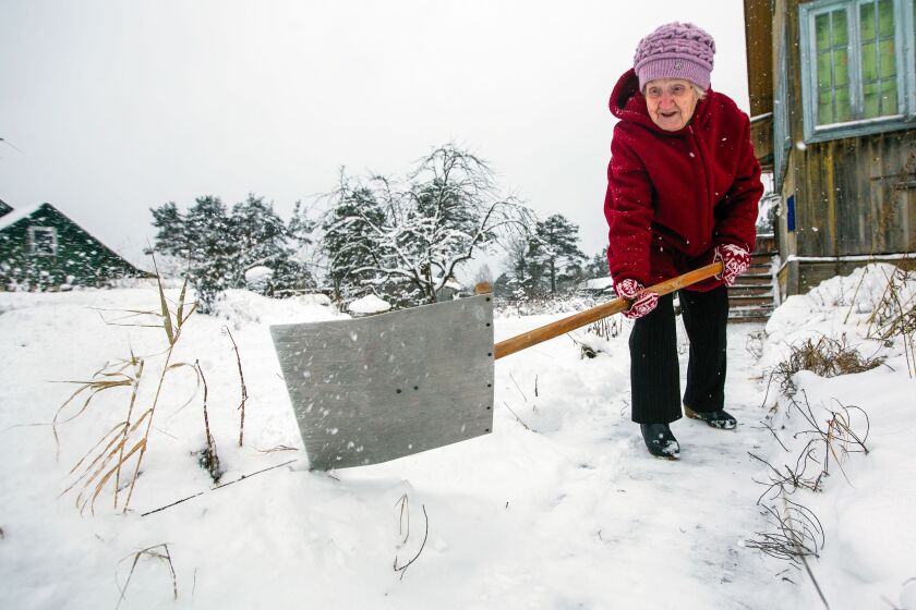 People over age 55 shouldn’t shovel snow at all, one expert advises. Ask a neighbor for help or hire a removal service if possible.