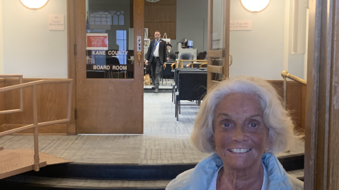 Ann Marie Buttitta poses after the Kane County Liquor Control Commission granted her request for a liquor license for Blackjacks Gentlemen's Club near South Elgin.