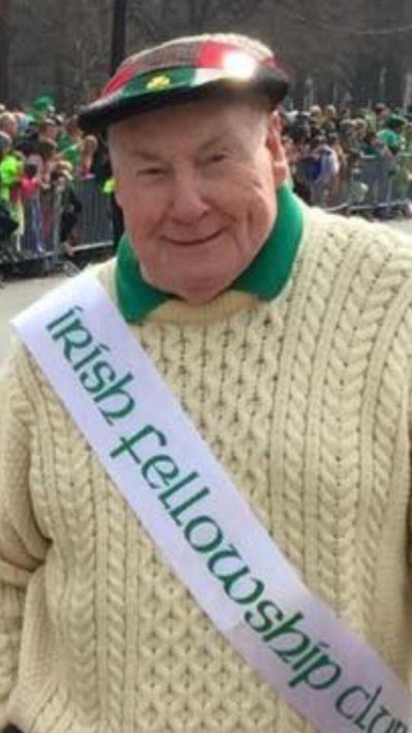 Gerald “Red” Dwyer, shown here at Chicago’s St. Patrick’s Day parade, was active with the Irish Fellowship Club, Old St Pat’s Church and Local 130 of the plumbers’ union. | Facebook photo