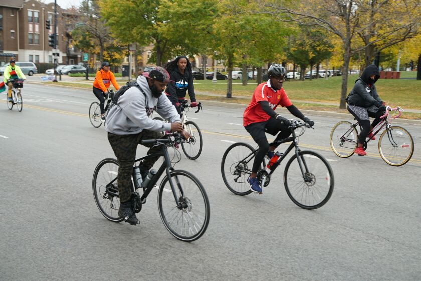“We want to try to arrange a neighborhood ride and visit some of the various neighborhoods in Chicago because I want Black people to see people biking that look like them,” says Chicago Century Club coach/founder Xaver Walton.