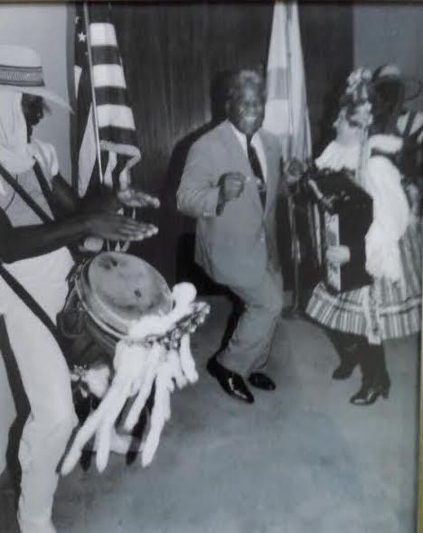 Vlasta Krsek dancing the polka with Mayor Harold Washington.