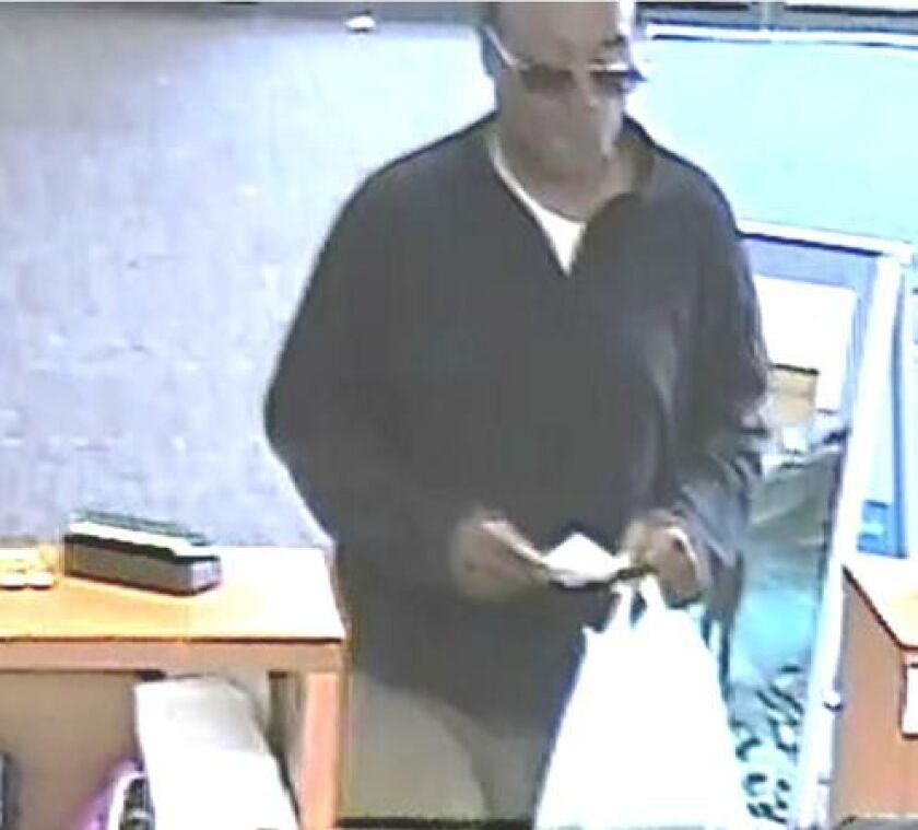 Surveillance image of the suspect in a Des Plaines bank robbery Thursday afternoon. | FBI