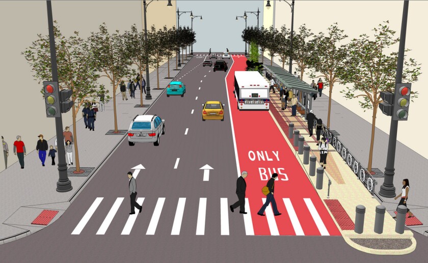 <small><strong>The Loop Link project is intended to allow some buses to move through downtown more quickly. | Artist’s rendering courtesy of the CTA</strong></small>