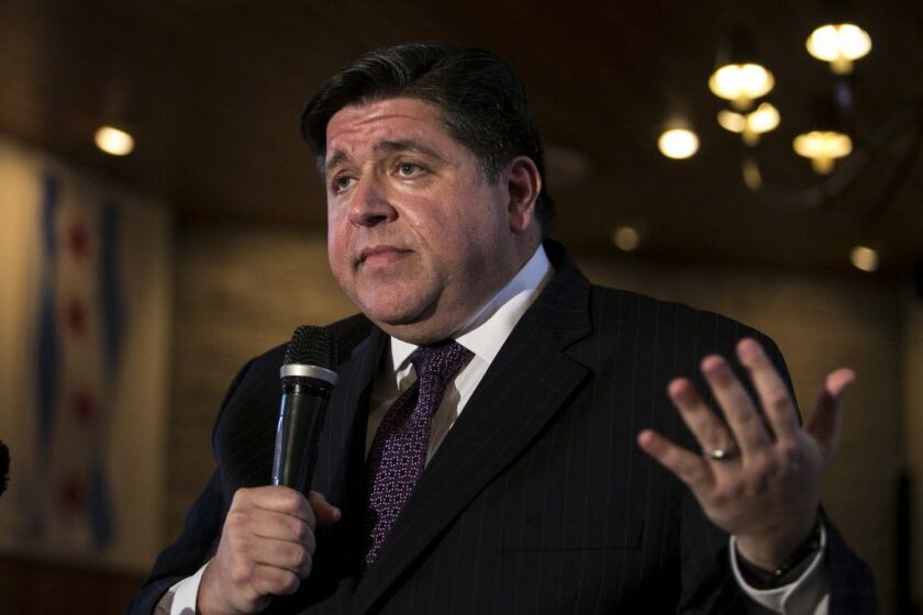 Illinois gubernatorial candidate J. B. Pritzker speaks before the Cook County Democratic Party, delivering his campaign platform for a possible endorsement at Erie Cafe on Monday, March 27, 2017. | Ashlee Rezin/Sun-Times