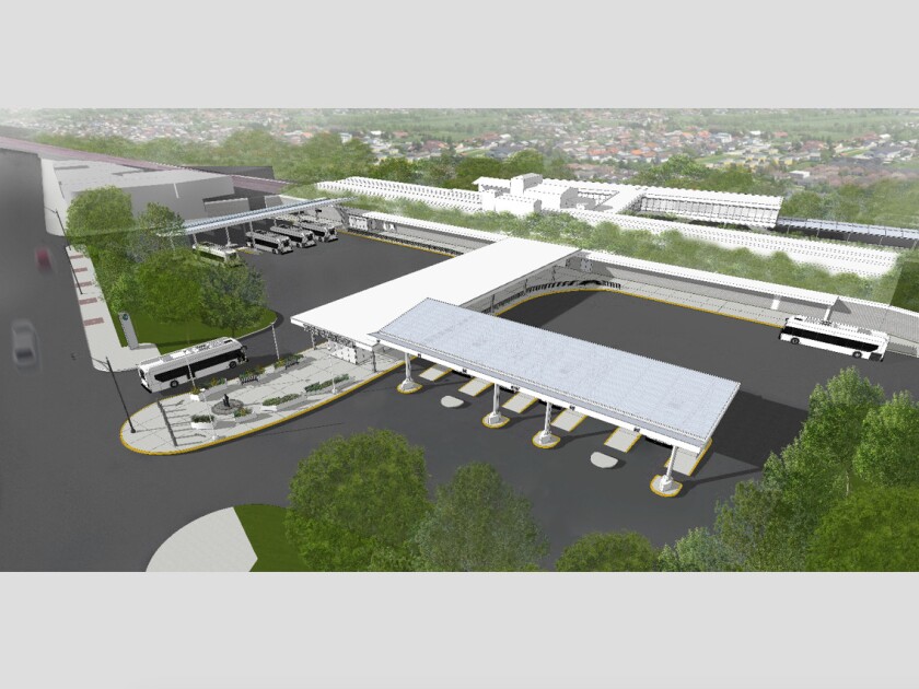 A rendering of the planned improvements to the Jefferson Park Blue Line station. | CTA