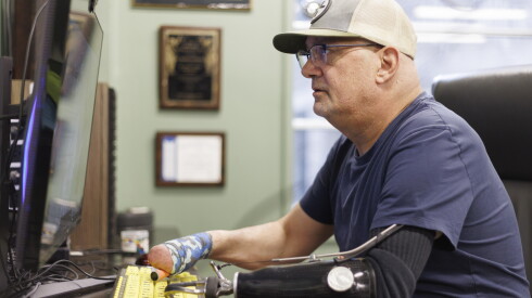 Bradley Schwartz works at his office at Greater National Advocates in the Loop, Friday, May 15, 2026.