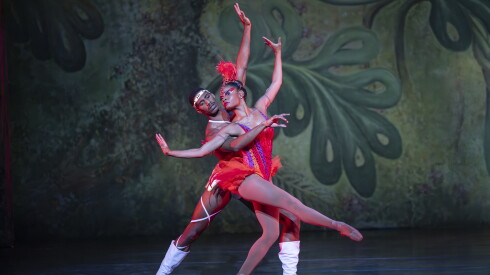 Dance Theatre of Harlem Company Artists Derek Brockington and Alexandra Hutchinson in "Firebird."