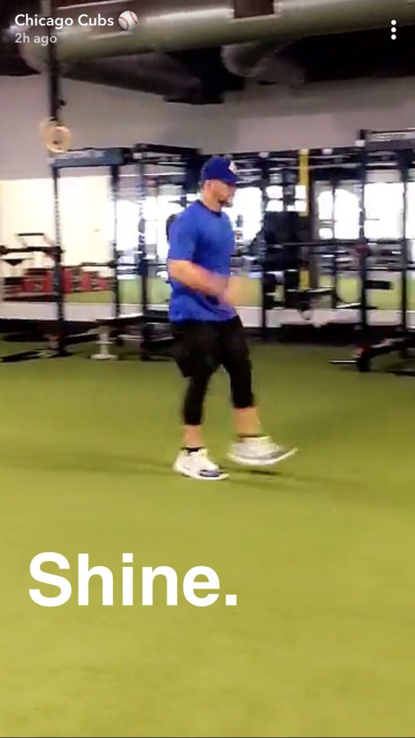 Kyle Schwarber appeared in the Cubs’ Snapchat story Wednesday. | Cubs/Snapchat
