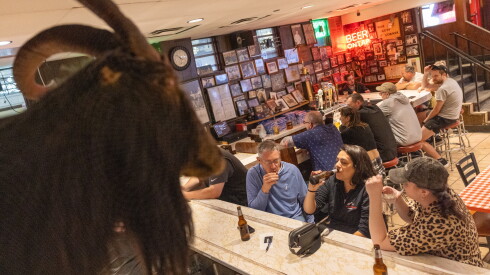 The titular goat keeps watch at Downtown Chicago's Billy Goat Tavern on May 15, 2026