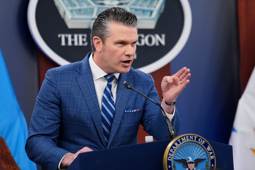 Pete Hegseth And Dan Caine Hold Pentagon Press Briefing On War In Iran