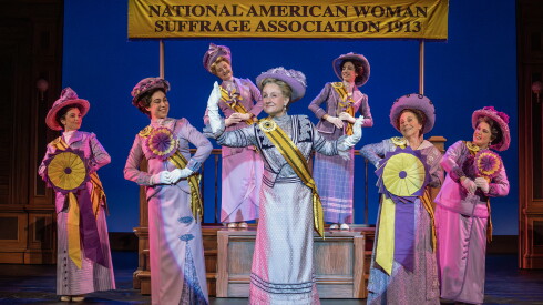 Suffs - in front center is Marya Grandy as Carrie Chapman Catt with the cast - Photo by Joan Marcus.jpg