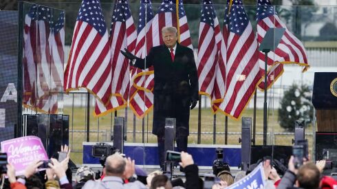 Then-President Donald Trump speaks at a rally on Jan. 6, 2021, to a crowd that later stormed the Capitol.