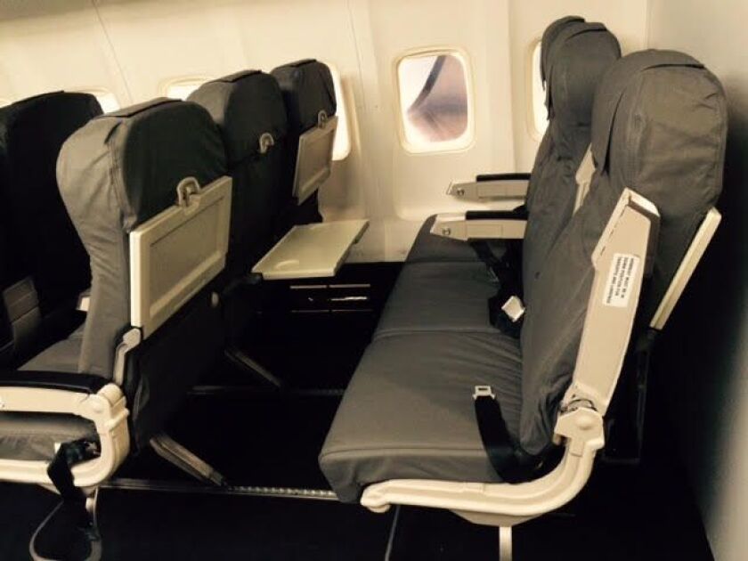 Gogo has a mock airline cabin at its headquarters in the West Loop. | Fran Spielman/Sun-Times