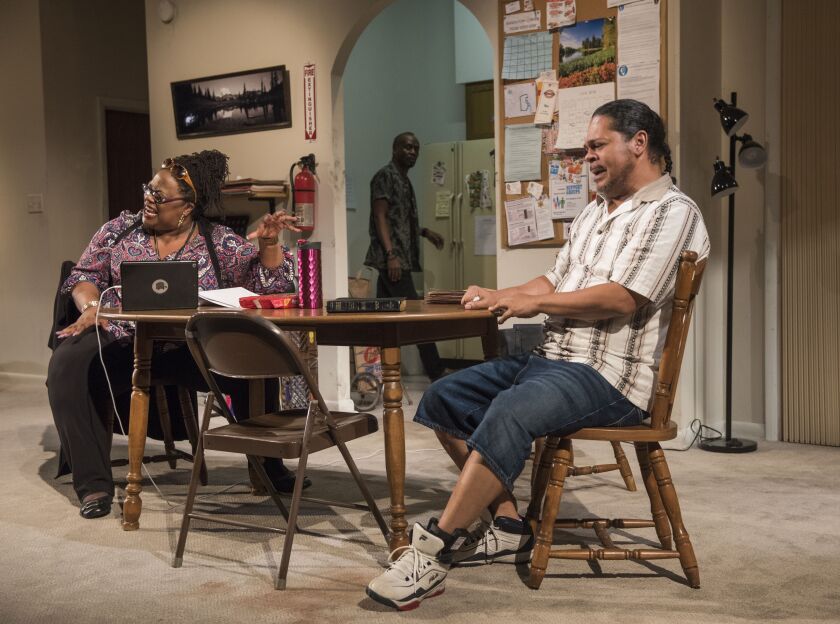 Cecilia Noble (left) as Ivy with Eddie Torres as Felix in “Downstate.” | Michael Brosilow
