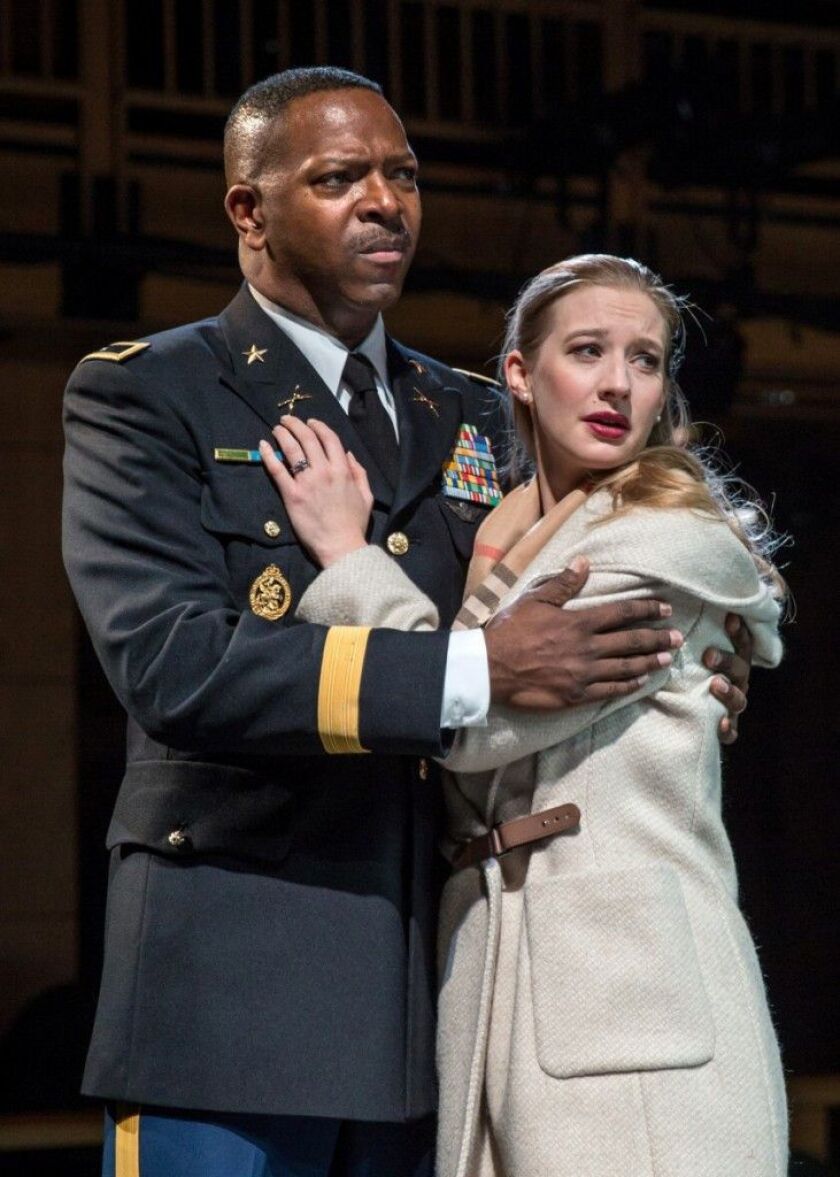 James Vincent Meredith is Othello and Bethany Jillard is Desdemona in the Chicago Shakespeare Theater production of “Othello.” (Photo: Liz Lauren)