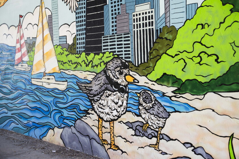 “Day Into Night,” a mural by Cheri Lee Charlton, is featured in an underpass near West La Salle Drive and North Lake Shore Drive in Lincoln Park, Tuesday, June 2, 2026.