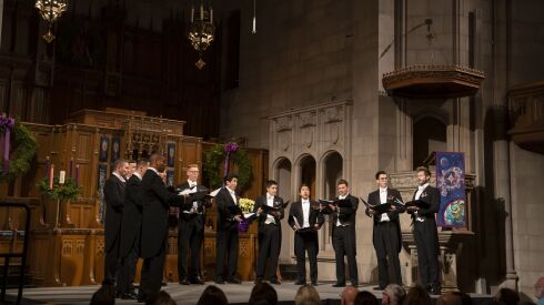 Chanticleer performs at First Presbyterian Church in Chicago in 2019. They return this holiday season for two concerts in December.