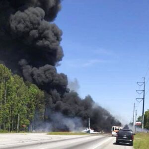 An Air National Guard C-130 cargo plane crashed, killing at least five. | James Lavine via AP