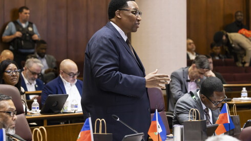 Ald. Jason Ervin (28th) speaks during a Chicago City Council meeting at City Hall, Wednesday, May 20, 2026.