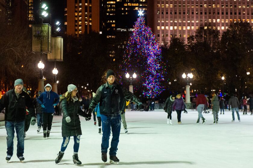 Ice skating at Millennium Park.