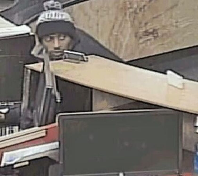 Surveillance image of the man suspected of robbing the U.S. Bank branch at 3525 W. 63rd St. / photo from the FBI