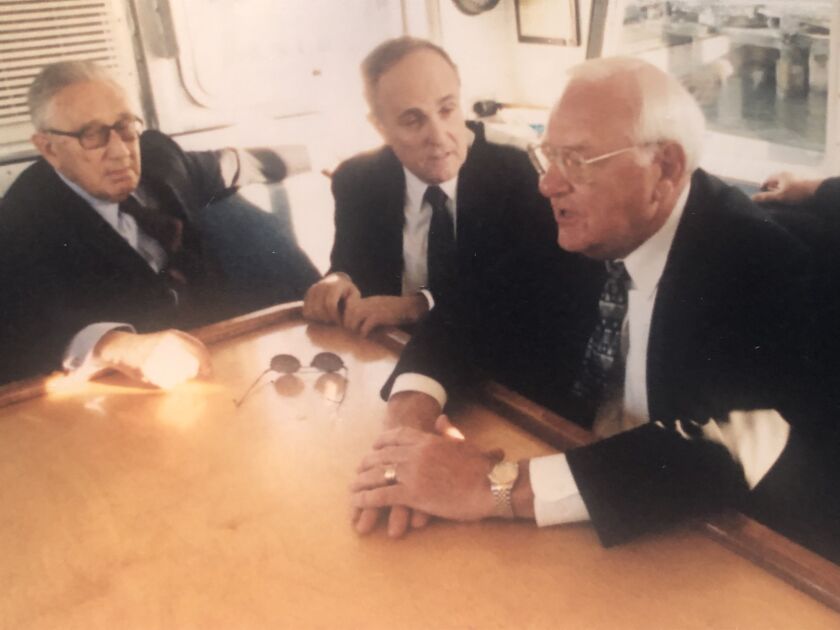 Henry Kissinger (from left) then-New York Mayor Rudy Giuliani and Gov. George Ryan.
