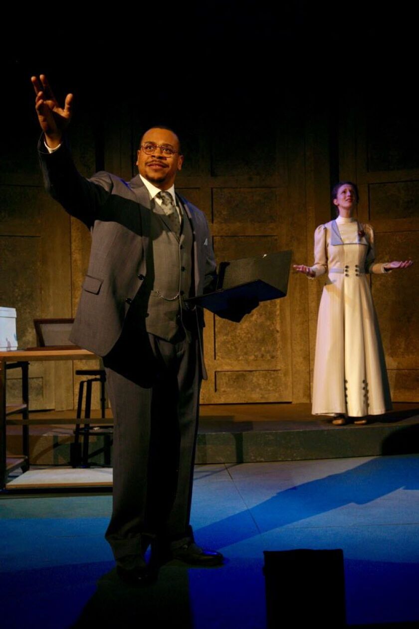 Wardell Julius Clark and Cassandra Bissell in “Silent Sky” at First Folio Theatre. | PHOTO BY D. RICE