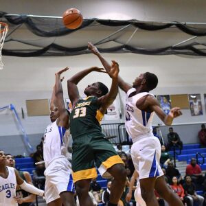 Ag. Science’s Tony Stafford (33) goes strong to the rim, Thursday 01-10-19. Worsom Robinson/For the Sun-Times.
