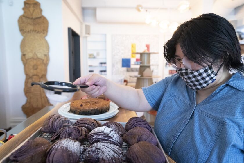 Mirachelle Anselmo drops off her pastries at Four Letter Word Coffee two to three times a week.