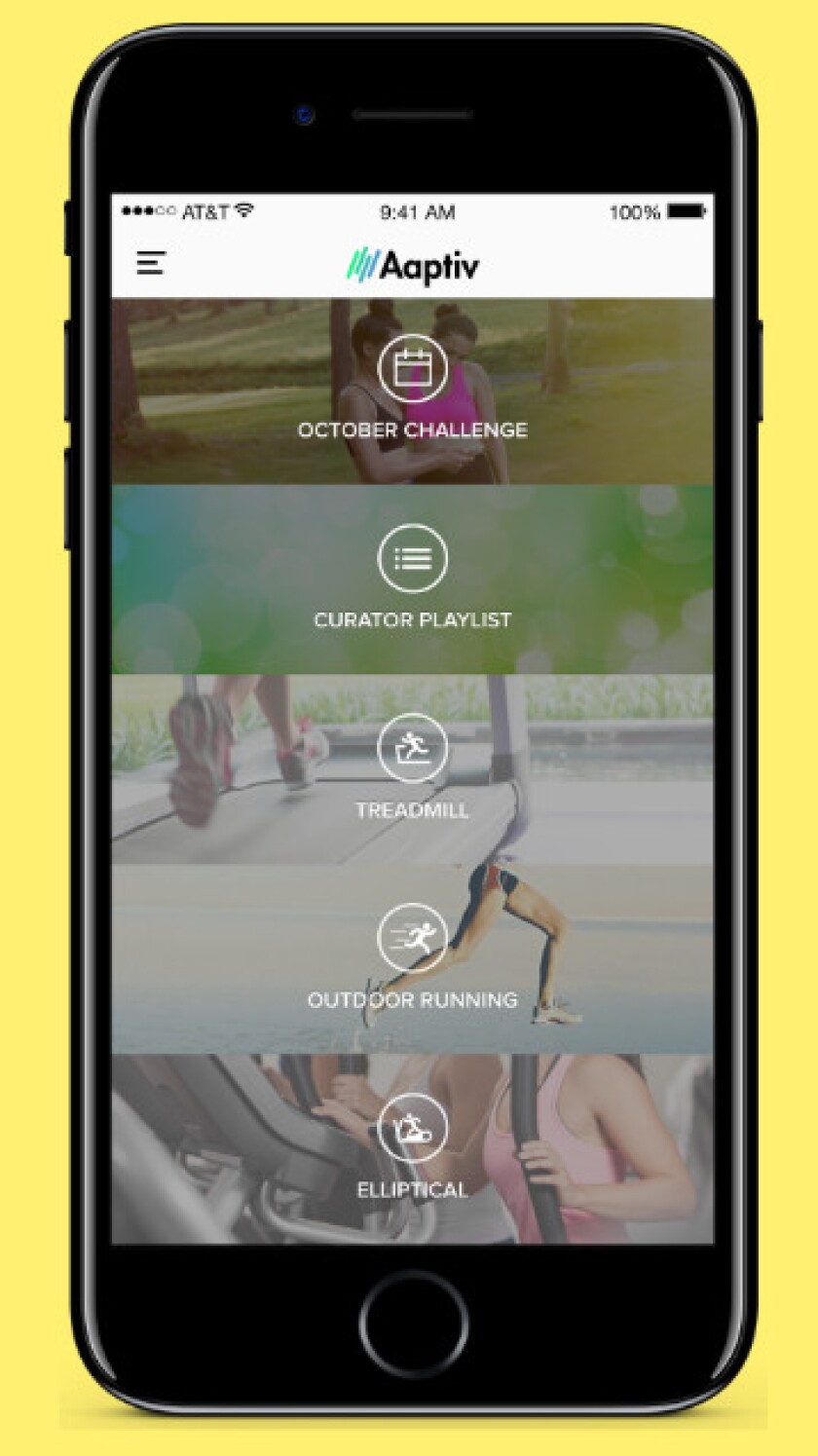 Aaptiv personal training app.